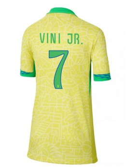 Brasilien Vinicius Junior #7 Replika Hemmakläder Dam Copa America 2024 Kortärmad